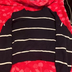 Hollister Dark Blue Sweater with White Accent